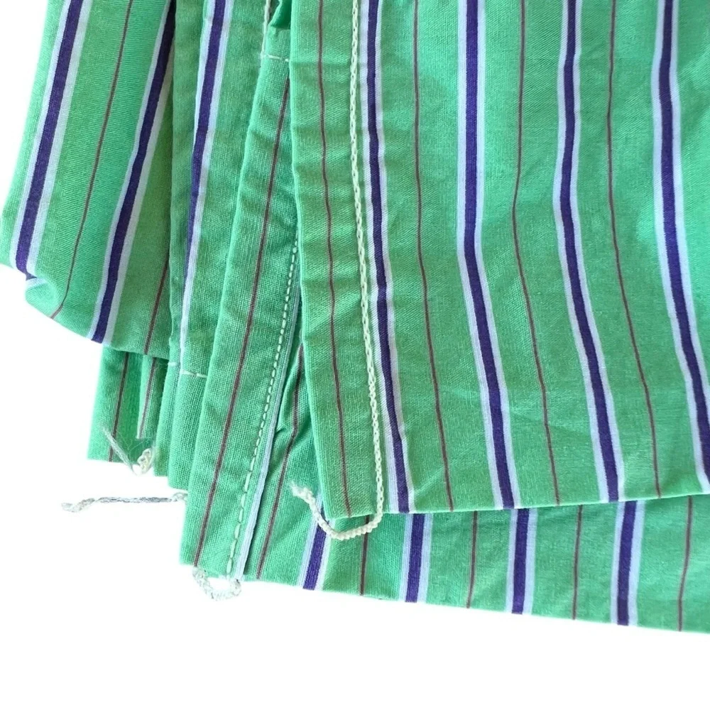 Vintage Ralph Lauren Hampton Beach Club Striped Flat Sheet Twin Italy GUC